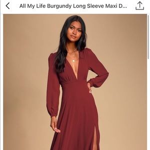 Brand new Lulus long sleeve/long dress. Never worn just not returned on time.